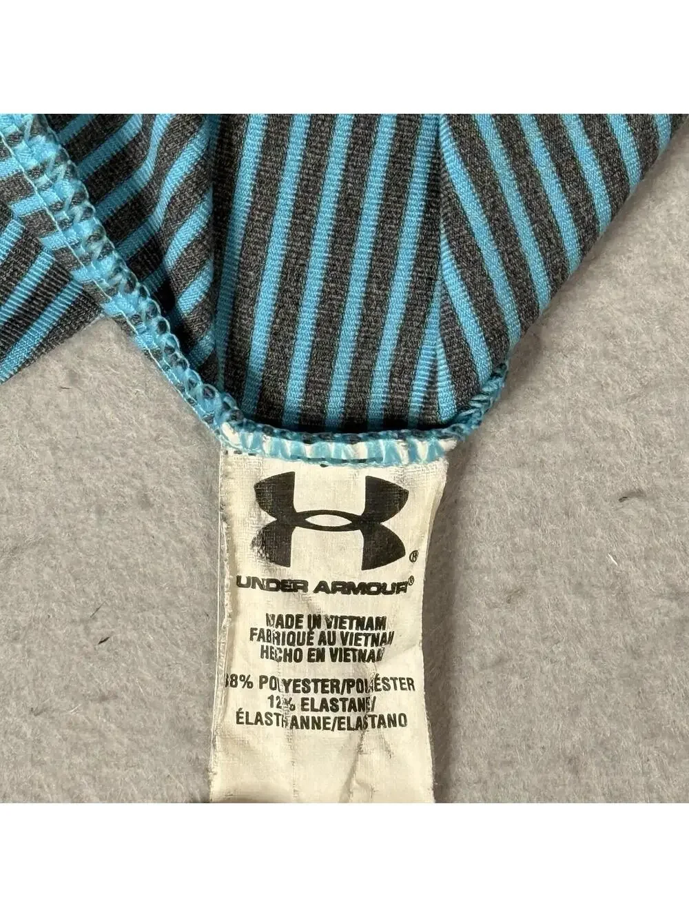 Under Armour Polo Shirt Mens 2XL XXL Green Striped Short‎ Sleeve Heat Gear Loose